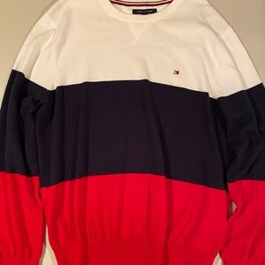 Tommy Hilfiger Men's Crewneck Sweater - Red, White, and Blue